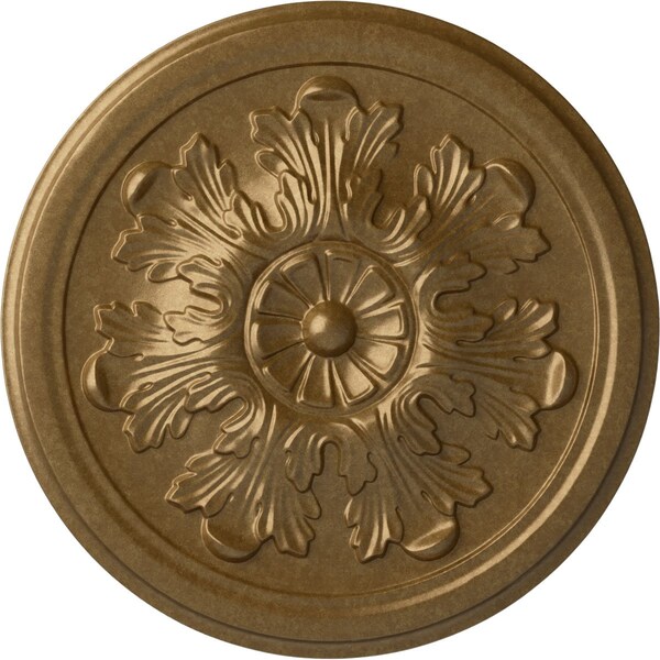 Ekena Millwork Legacy Acanthus Ceiling Medallion (Fits Canopies up to 3 1/2"), 12 3/4"OD x 7/8"P, Pale Gold CM12LEPAS - main